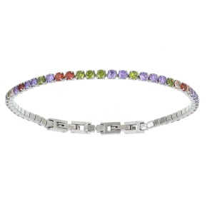 Bracciale Tennis acciaio multicolor