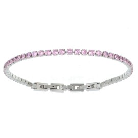 Bracciale Tennis acciaio rosa