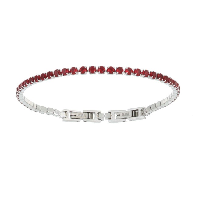 Bracciale Tennis acciaio rosso