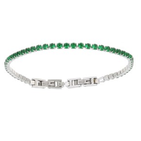 Bracciale Tennis acciaio verde