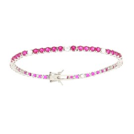 Bracciale Tennis 3 MM 5 fucsia + 1 bianco