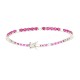 Bracciale Tennis 3 MM 5 fucsia + 1 bianco