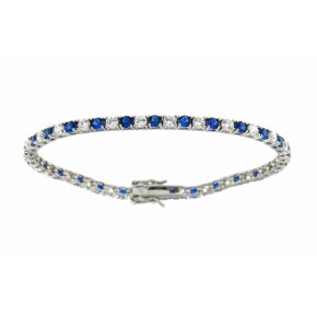 Bracciale Tennis 3 MM 1 blu + 1  bianco