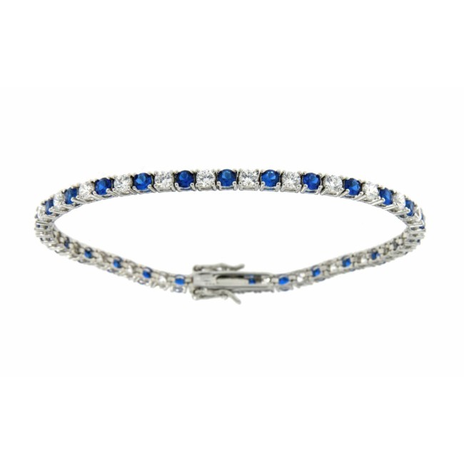 Bracciale Tennis 3 MM 1 blu + 1  bianco