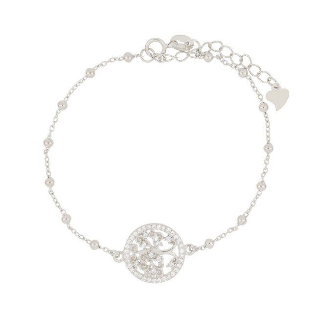 Bracciale Albero della vita con perline in argento 925 e zirconi