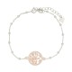 Bracciale Albero della vita rose' con perline in argento 925 e zirconi 