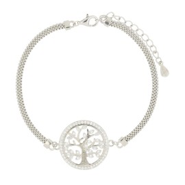 Bracciale Albero della vita grande in argento 925 e zirconi