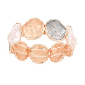 Bracciale Armonia elastico Rosè con cerchi bianco arancione e grigio