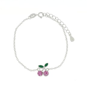 Bracciale Baby ciliegie rosa