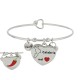 Bracciale rigido frase con cuore pendente ' Calabria nel cuore'