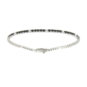 Bracciale Tennis 5 nero + 1 bianco 2 MM Argento 925