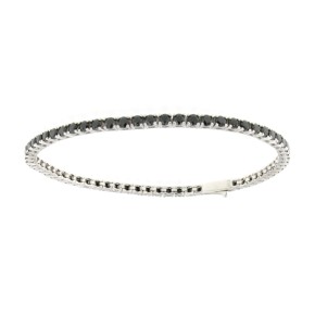 Bracciale Tennis nero 2 MM Argento 925 chiusura all'italiana