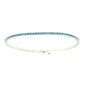 Bracciale Tennis regolabile acqua marina 2 MM