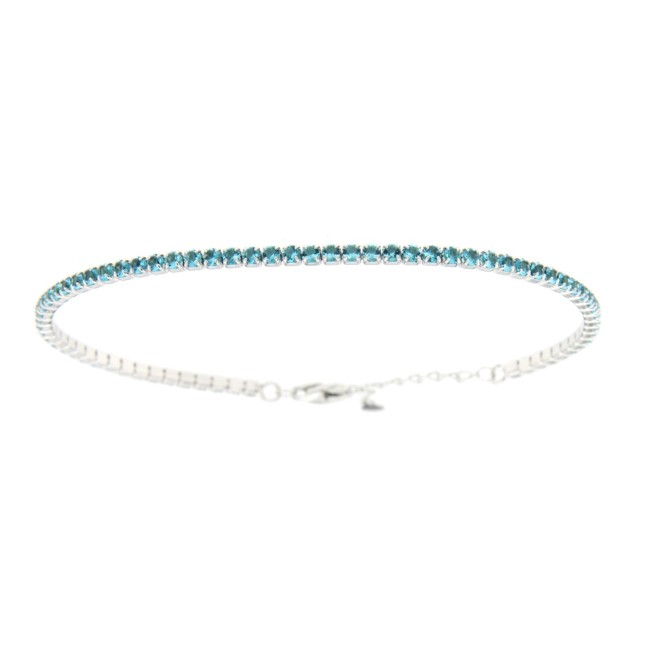 Bracciale Tennis regolabile acqua marina 2 MM