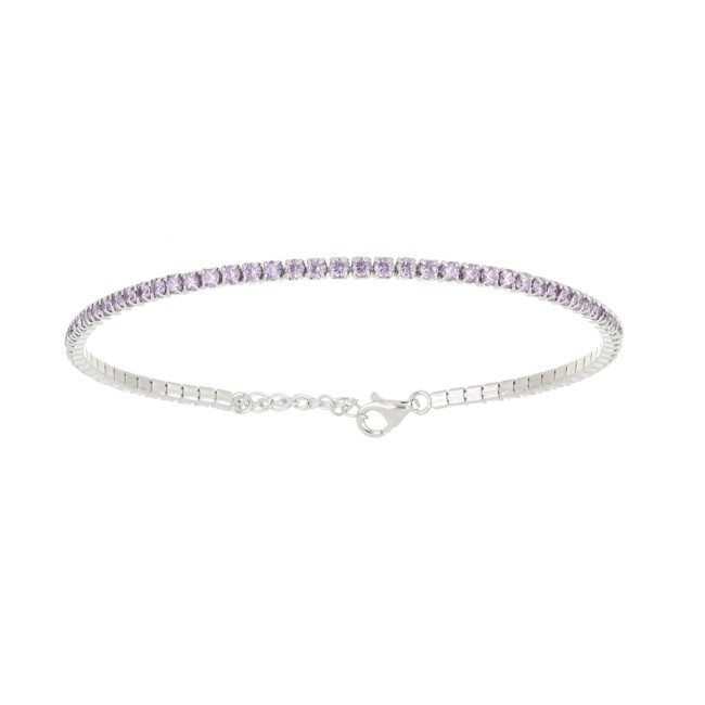 Bracciale Tennis regolabile viola 2 MM