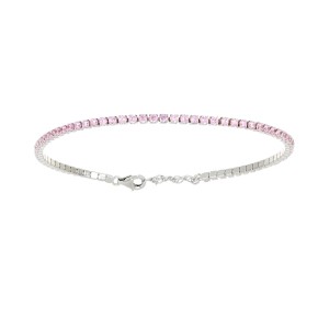 Bracciale Tennis regolabile rosa 2 MM