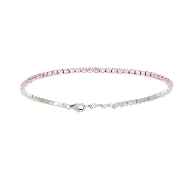 Bracciale Tennis regolabile rosa 2 MM