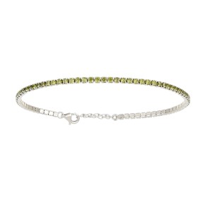 Bracciale Tennis regolabile verde oliva 2 MM