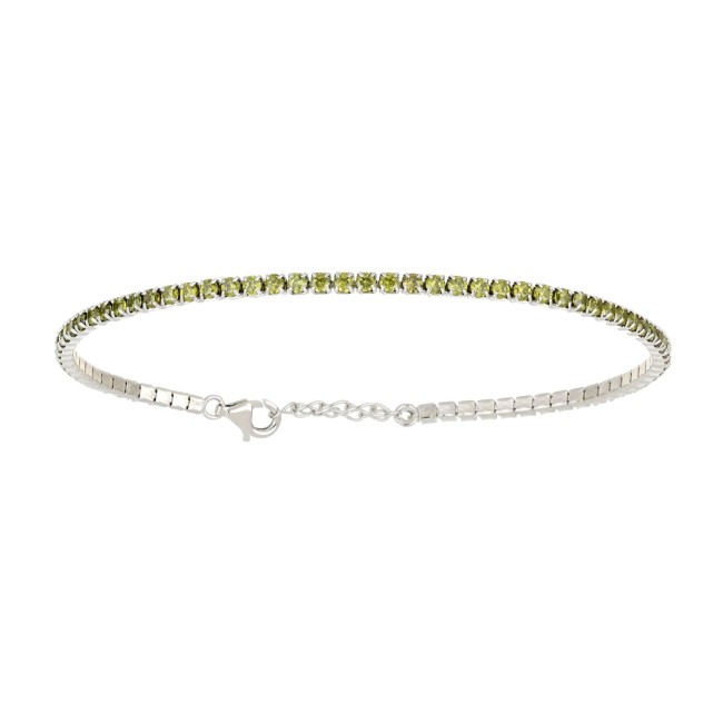 Bracciale Tennis regolabile verde oliva 2 MM