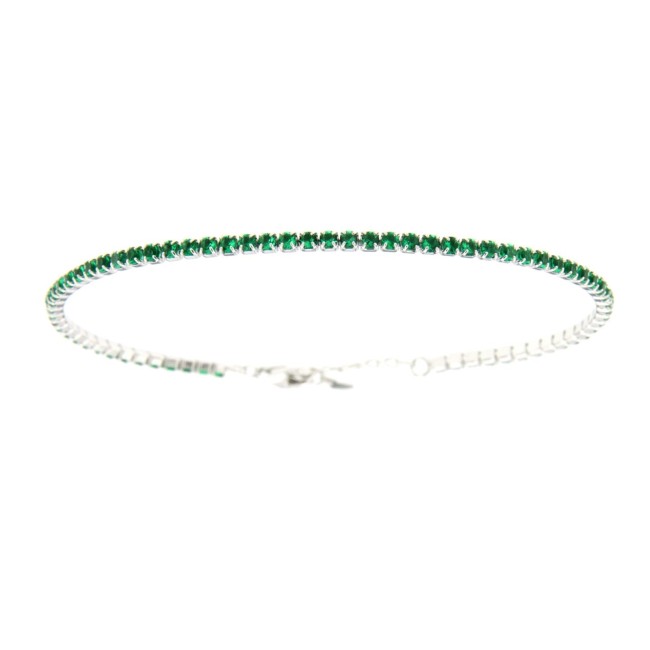 Bracciale Tennis regolabile verde 2 MM