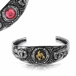 Bracciale Andromeda Cancro con pietra reversibile fucsia