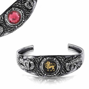 Bracciale Andromeda Leone con pietra reversibile fucsia