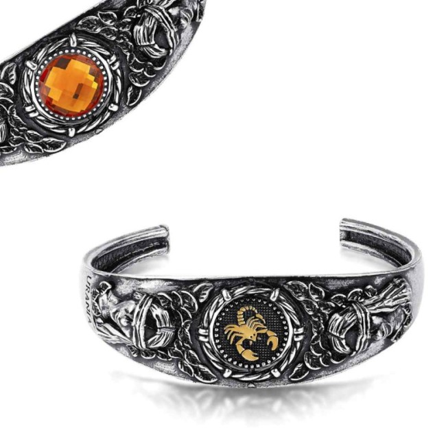 Bracciale Andromeda Scorpione con pietra reversibile Ambra