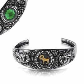 Bracciale Andromeda Ariete con pietra reversibile verde