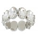 Bracciale Glamour cristalli ovali bianchi