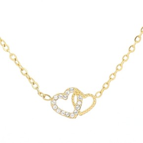 Collana Adana cuore doppio brillante pendente