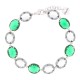 Bracciale Artemide argentato pietre Ovali acqua grigio e verde