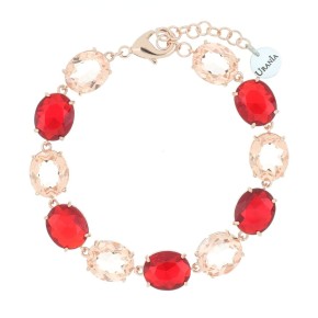 Bracciale Artemide rosè pietre Ovali rosso e rosè