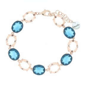 Bracciale Artemide rosè pietre Ovali blu e rosè