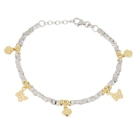 Bracciale Cloris bicolore argento e dorato farfalla in argento 925