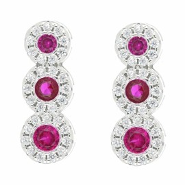 Orecchini degradè fucsia in argento 925 