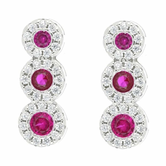 Orecchini degradè fucsia in argento 925 