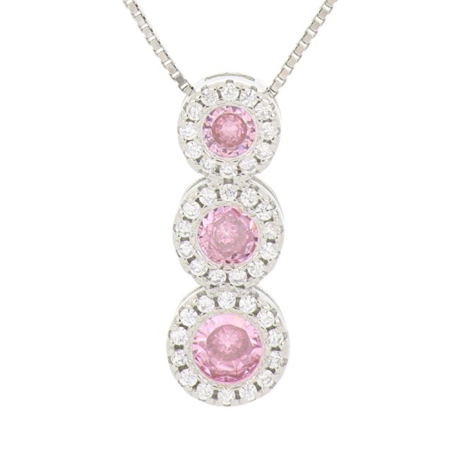 Collana degradè rosa in argento 925