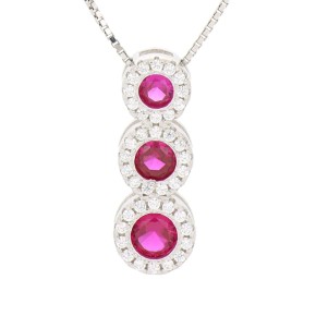 Collana degradè fucsia in argento 925