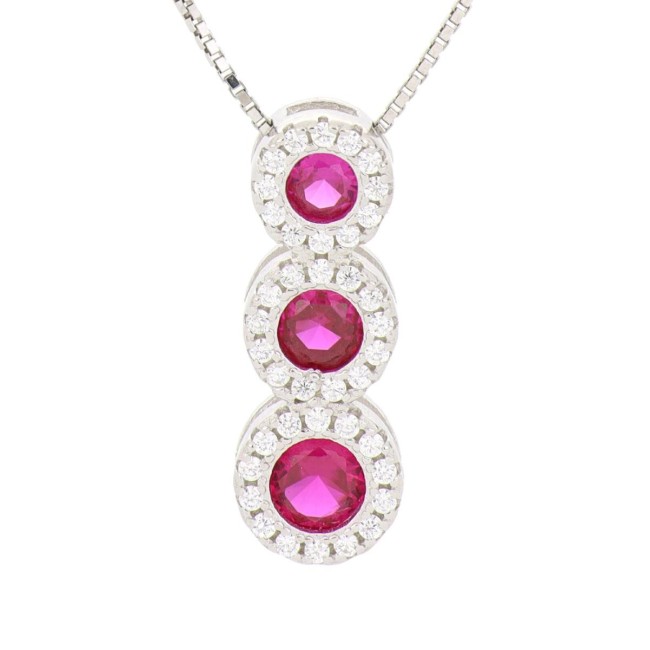 Collana degradè fucsia in argento 925