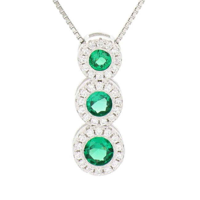 Collana degradè verde in argento 925