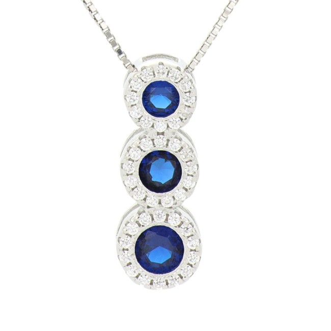 Collana degradè blu in argento 925