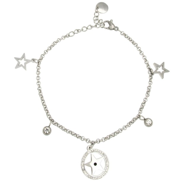 Bracciale Ideal in acciaio con stelle pendenti