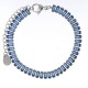 Bracciale Khloe argentato con cristalli blu rettangolari