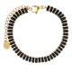 Bracciale Khloe dorato con cristalli neri rettangolari