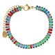 Bracciale Khloe dorato con cristalli multicolor rettangolari