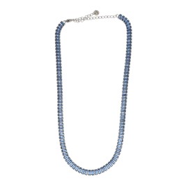 Collana Khloe argentata con cristalli rettangolari blu