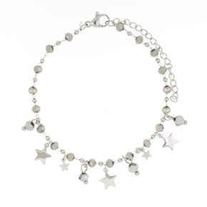 Bracciale Varsavia stelle e perline grigie