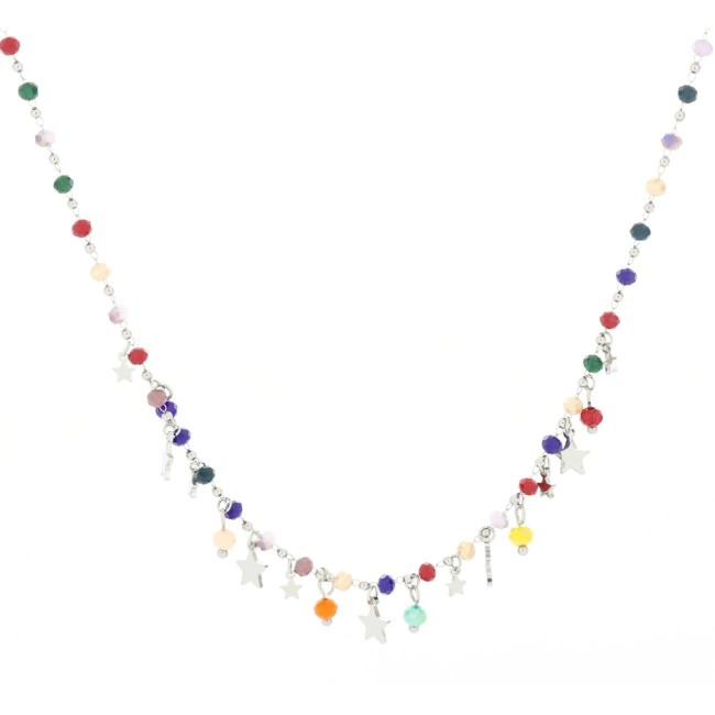 Collana Varsavia con stelline e perline multicolor