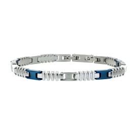 BRAC.IN ACCIAIO BLU CM 18+3 CON 1 DIAMANTE BIANCO I/SI 1MM CT 0,008