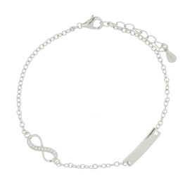 Bracciale Infinito con targhetta in argento 925